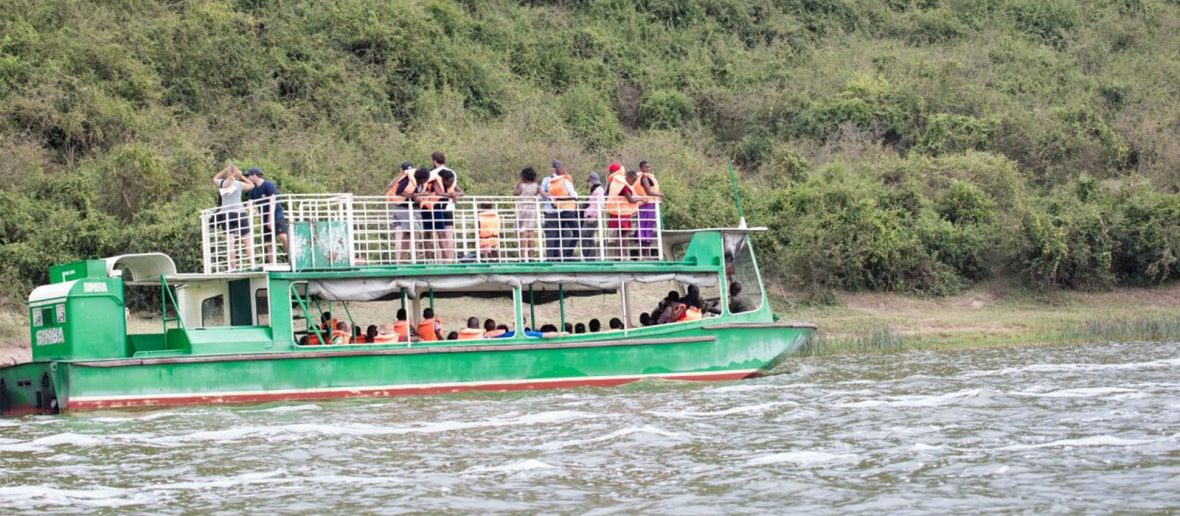 boat on kazinga channel ,Boat cruise in Queen Elizabeth national park